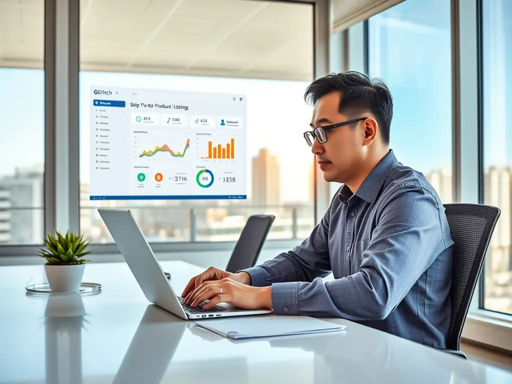 A Chinese vendor is setting up their product listings on a European e-commerce marketplace, with CongiTech's AI tools providing real-time optimization suggestions.